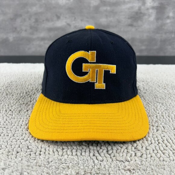 Vintage Starter Georgia Tech Fitted Hat 7 3/8 Yellow Jackets Wool Two Tone NCAA - Picture 1 of 8